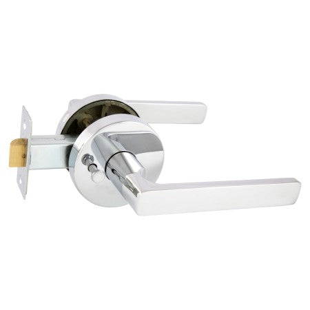 Avant with QuickFix Rivera Privacy Lever Set with Latch in Bright Chrome