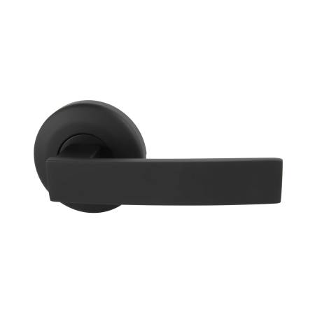 Neue Angular Round Rose Dummy Trim Lever in All Matte Black