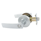 Neue Angular Entrance Key Lever Set in Satin Chrome