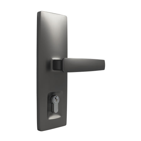 Trilock Urban Aurora Double Cylinder Entrance Lever Set in Satin Graphite