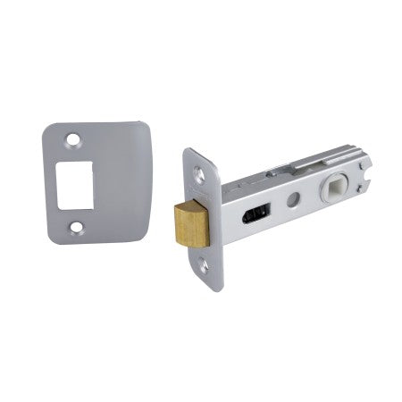 Radius Face Radius Strike Dual Sprung Tubular Latch with 60mm Backset in Satin Chrome