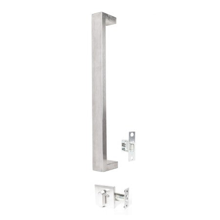 Oblong 450mm Pull Handle Entrance Set with Deadbolt in Stainless Steel