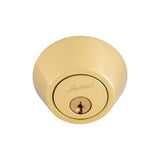 Choice Round Single Cylinder Deadbolt in Polished Brass