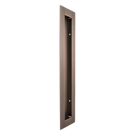 Rectangular Flush Pull 250mm in Aged Brushed Copper