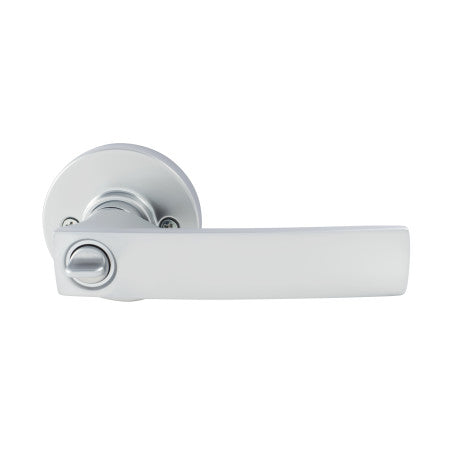 Neue Angular Entrance Key Lever Set in Satin Chrome