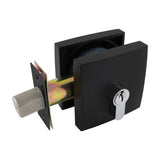 Neue Smooth Square Single Cylinder Deadbolt in Matte Black