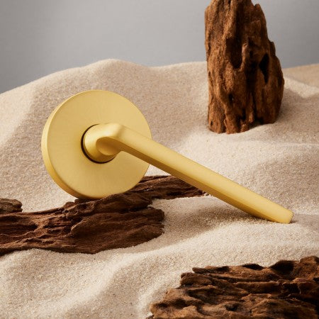 Avant with QuickFix Alba Passage Lever Set in Satin Brass with Latch