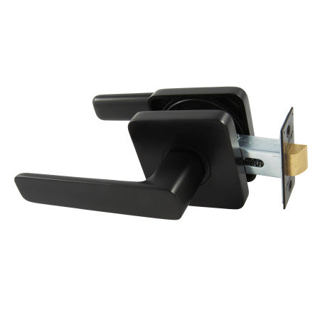 Choice Harper Square Passage Lever Set in Matte Black