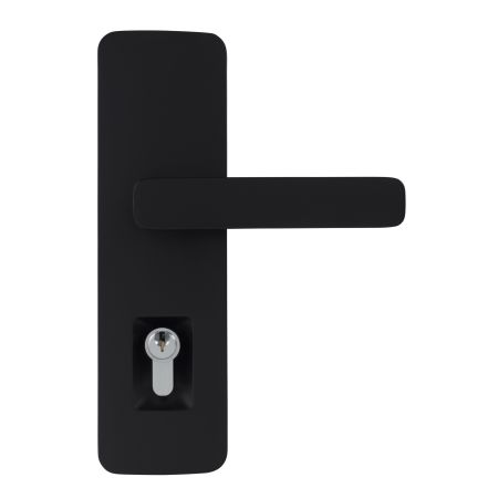 Trilock Cove Harper Double Cylinder Entrance Lever Set in Matte Black
