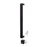 Oblong 600mm Pull Handle Entrance Set with Single Cylinder Deadbolt in Matte Black