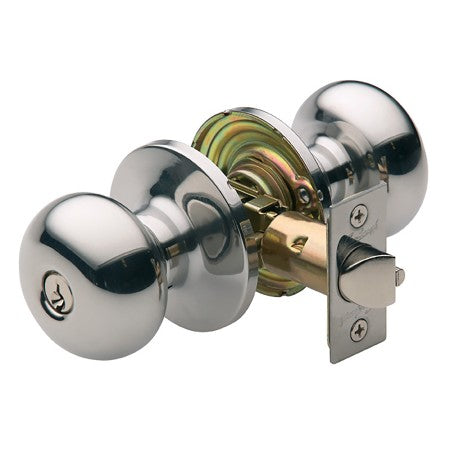 Choice Terrace Entrance Key-in-Knob Set in Polished Stainless Steel