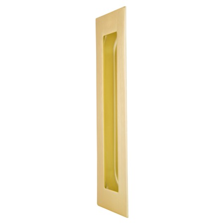 Rectangular Flush Pull 150mm in Satin Brass