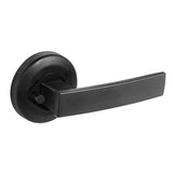 Neue Angular Round Rose Privacy Lever Set in Matte Black