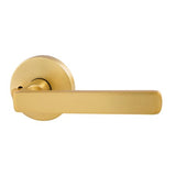 Avant with QuickFix Rivera Privacy Lever Set with Latch in Satin Brass