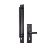 Trilock Omni Accent Allure Double Cylinder Pull Handle Entrance Set in Matte Black