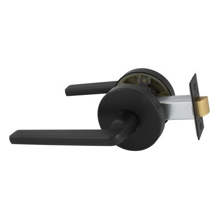 Avant with QuickFix Alba Passage Lever Set in Matte Black with Latch