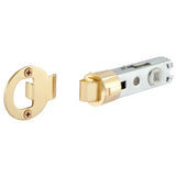 Round Strike Drive-in Collar Face Tubular Latch with 60mm Backset in Polished Brass