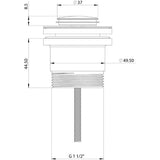 Phoenix 40mm Flat Pop Up Universal Waste Technical Drawing - The Blue Space