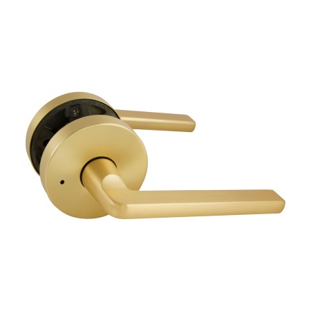 Avant with QuickFix Alba Privacy Lever Set with Latch in Satin Brass