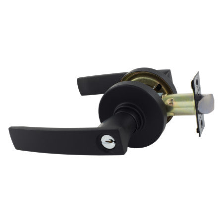 Neue Angular Entrance Key Lever Set in Matte Black