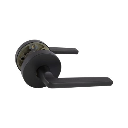 Avant with QuickFix Alba Passage Lever Set in Matte Black with Latch