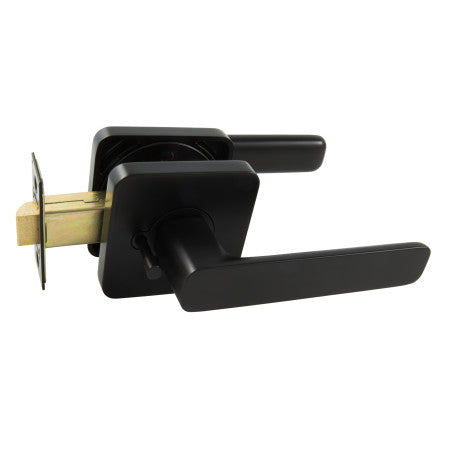 Choice Harper Square Privacy Lever Set in Matte Black