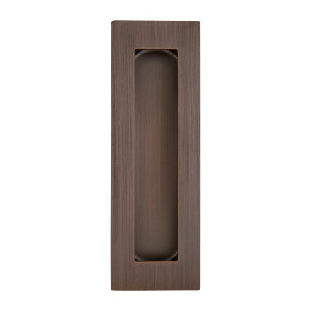 Rectangular Flush Pull 150mm in Aged Brushed Copper