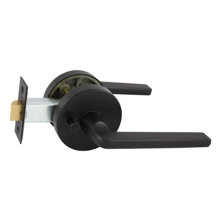 Avant with QuickFix Alba Privacy Lever Set with Latch in Matte Black with Latch