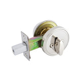 Choice Round Single Cylinder Deadbolt in Polished Stainless Steel