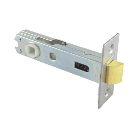 D Strike Rectangular Face Tubular Latch with 70mm Backset in Satin Chrome