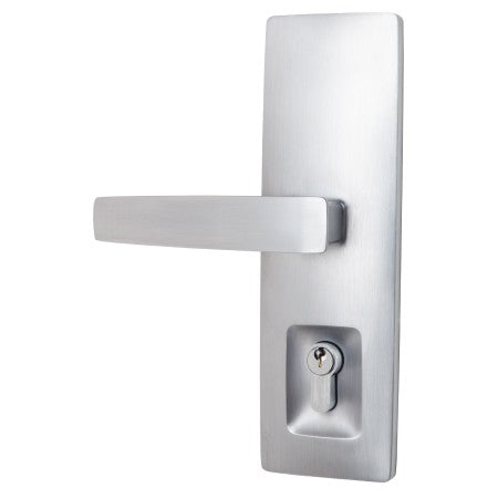 Trilock Urban Aurora Double Cylinder Entrance Lever Set in Brushed Satin Chrome