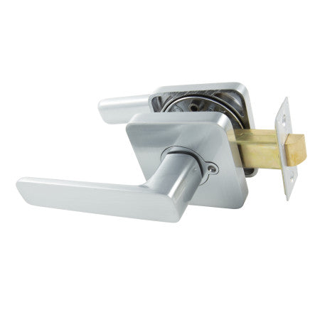 Choice Harper Square Privacy Lever Set in Brushed Nickel