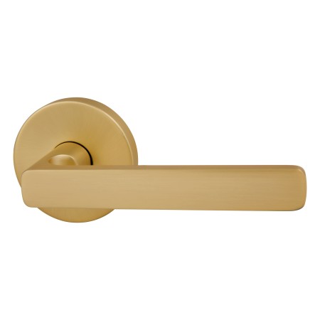 Avant with QuickFix Rivera Passage Lever Set in Satin Brass with Latch