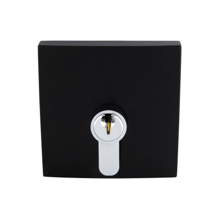 Neue Smooth Square Double Cylinder Deadbolt in Matte Black