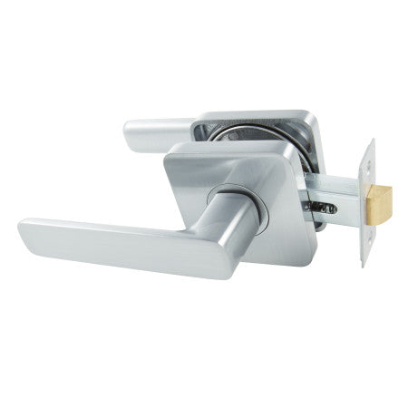Choice Harper Square Passage Lever Set in Satin Chrome