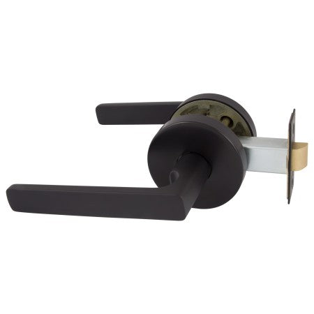 Avant with QuickFix Rivera Passage Lever Set in Matte Black with Latch