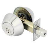Choice Round Double Cylinder Keyed Deadbolt in Polished Stainless