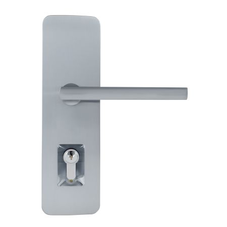 Trilock Cove Lianna Double Cylinder Entrance Lever Set in Satin Chrome