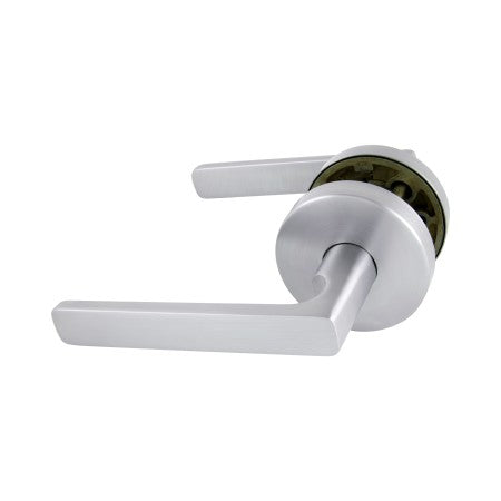 Avant with QuickFix Rivera Passage Lever Set in Brushed Satin Chrome with Latch