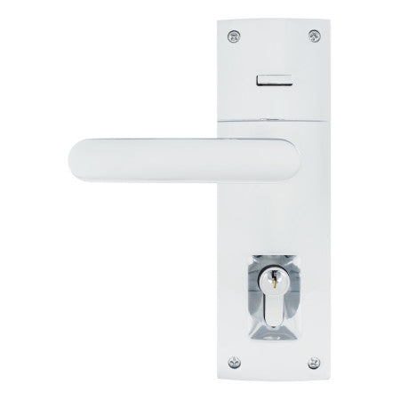 Trilock Contemporary Contour Double Cylinder Entrance Lever Set in Bright Chrome