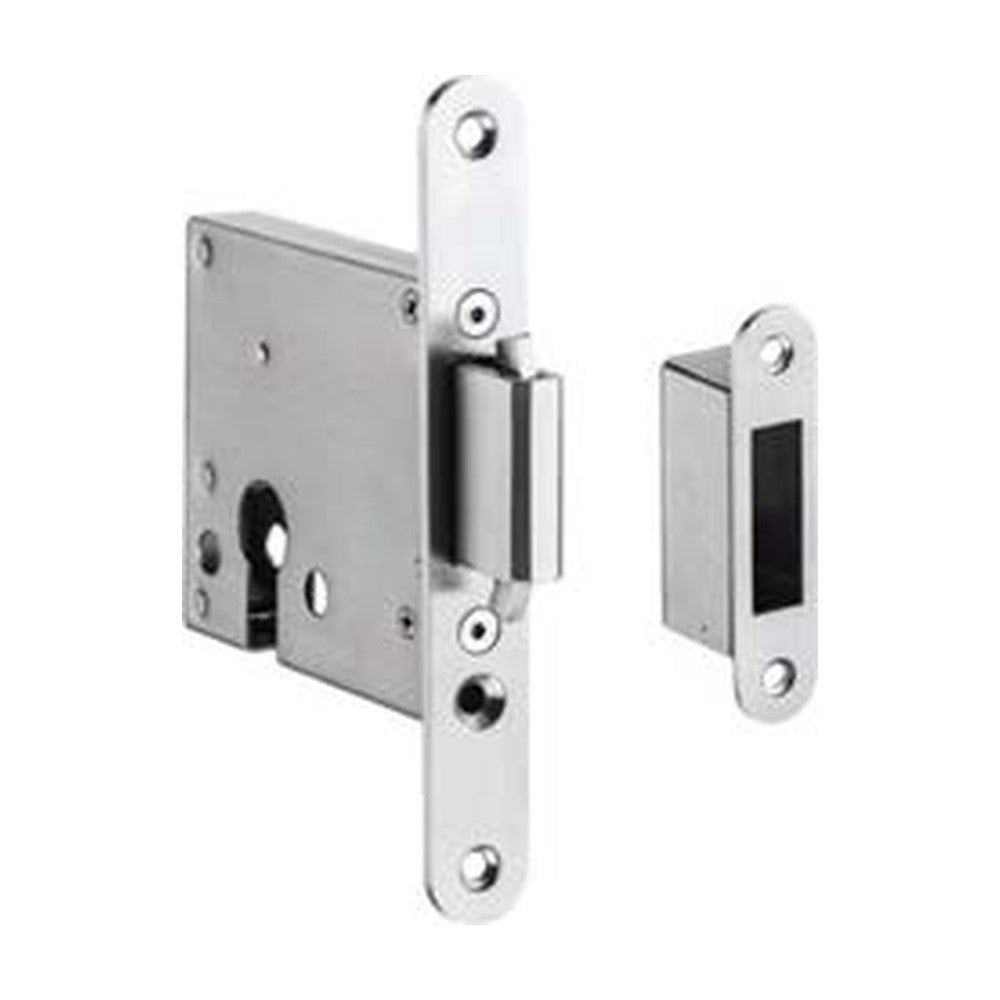 Sliding Door Euro Mortice Lock - Stainless Steel