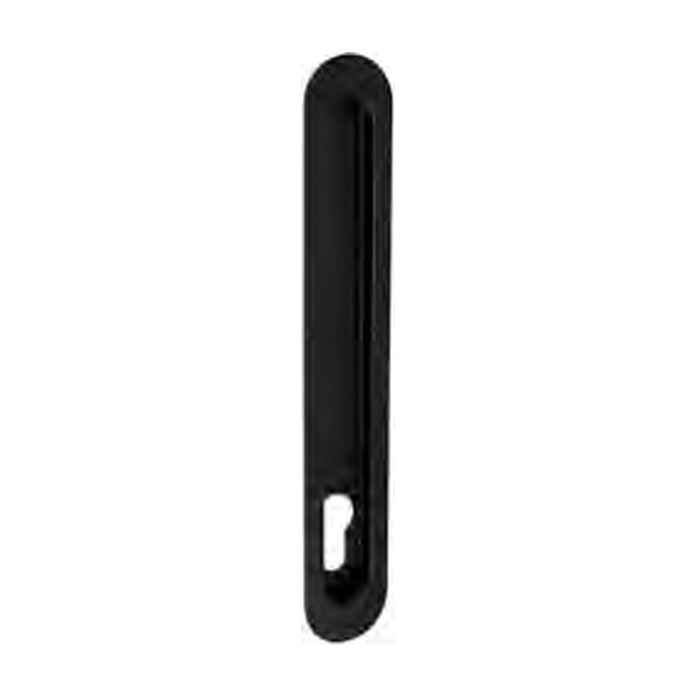 Oval Style Sliding Door Euro Lock Kit, 250 x 40mm - Matt Black